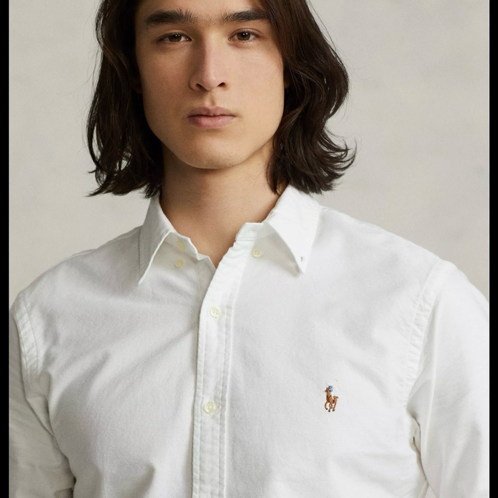 Ralph Lauren Blake Shirt Mens XL White Button Down Oxford Long Sleeve Cotton